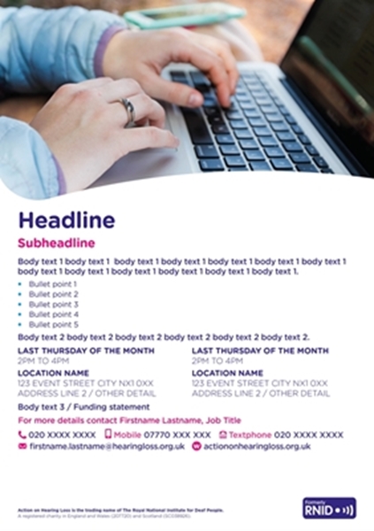 Show details for Action on Hearing Loss A4 Poster - DOWNLOAD ONLY