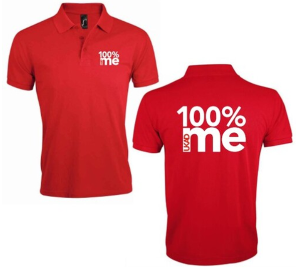 Show details for UKAD Men's 100% Me Red Polo Shirt S-XXL